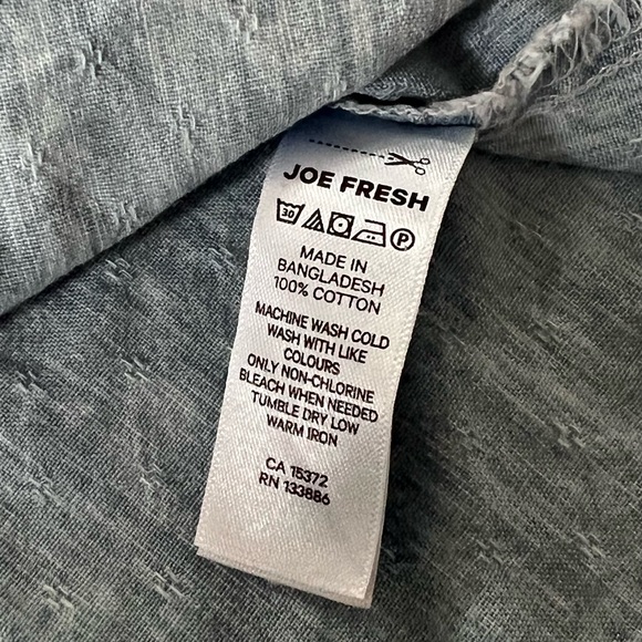 Joe Fresh 3/4 Sleeve Button Down Cotton Blouse Size S - Picture 8 of 8